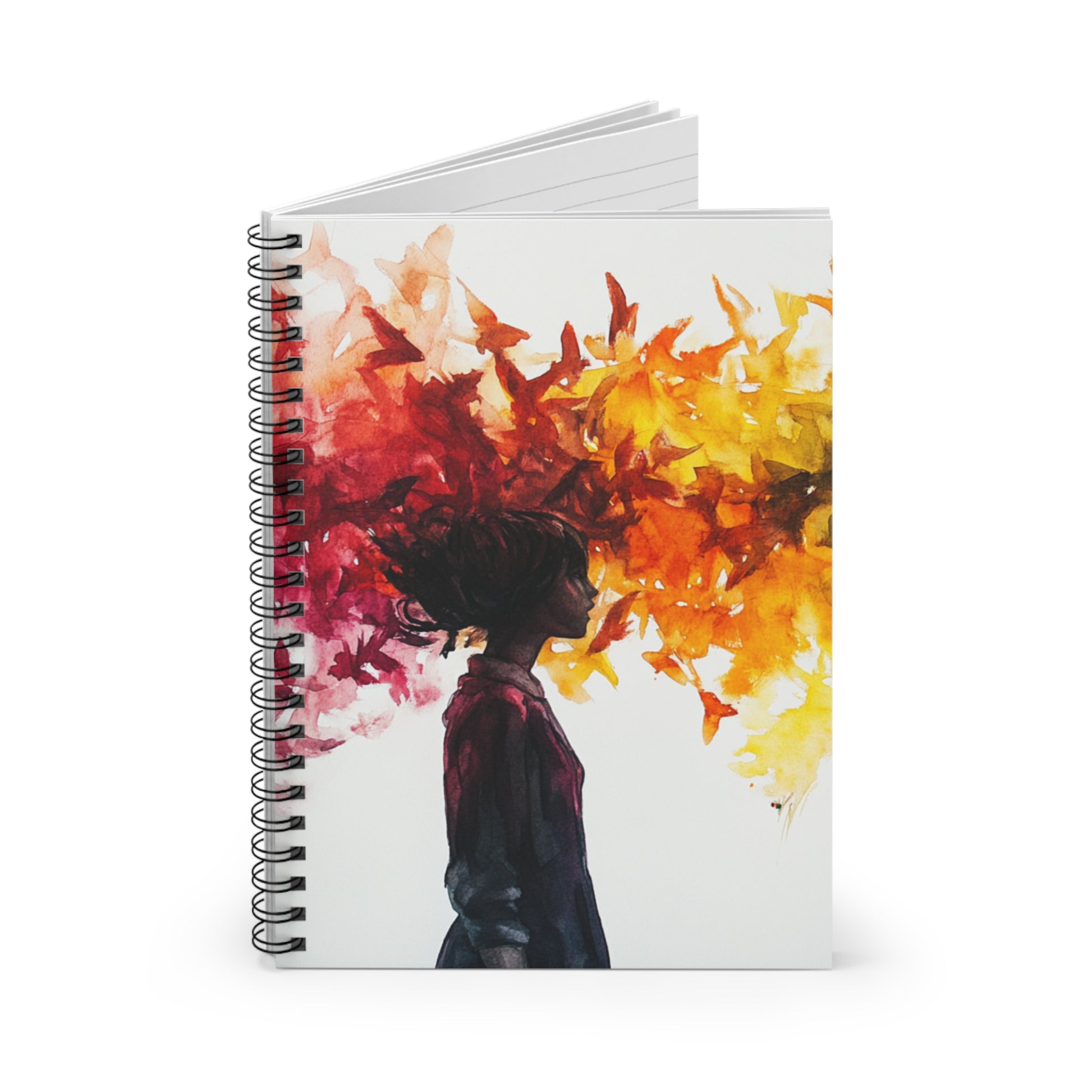 Creative Spiral Notebook - Artistic Ruled Lined Journal for Writers, Students, Gift for Her, Inspiration, Nature Lover