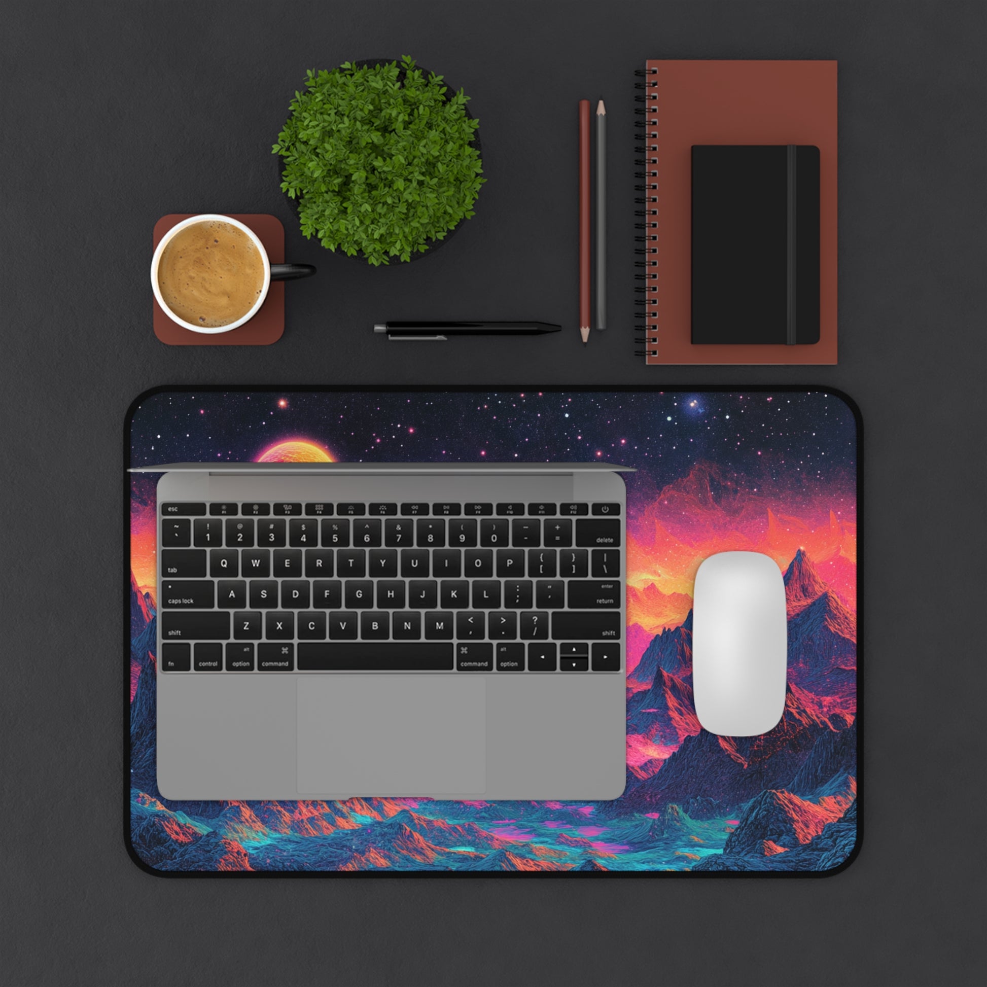 Vibrant Cosmic Desk Mat - Gaming or Office Use, Space Art Mouse Pad, Gift for Tech Lovers, Desk Decor, Unique Workstation Accessory