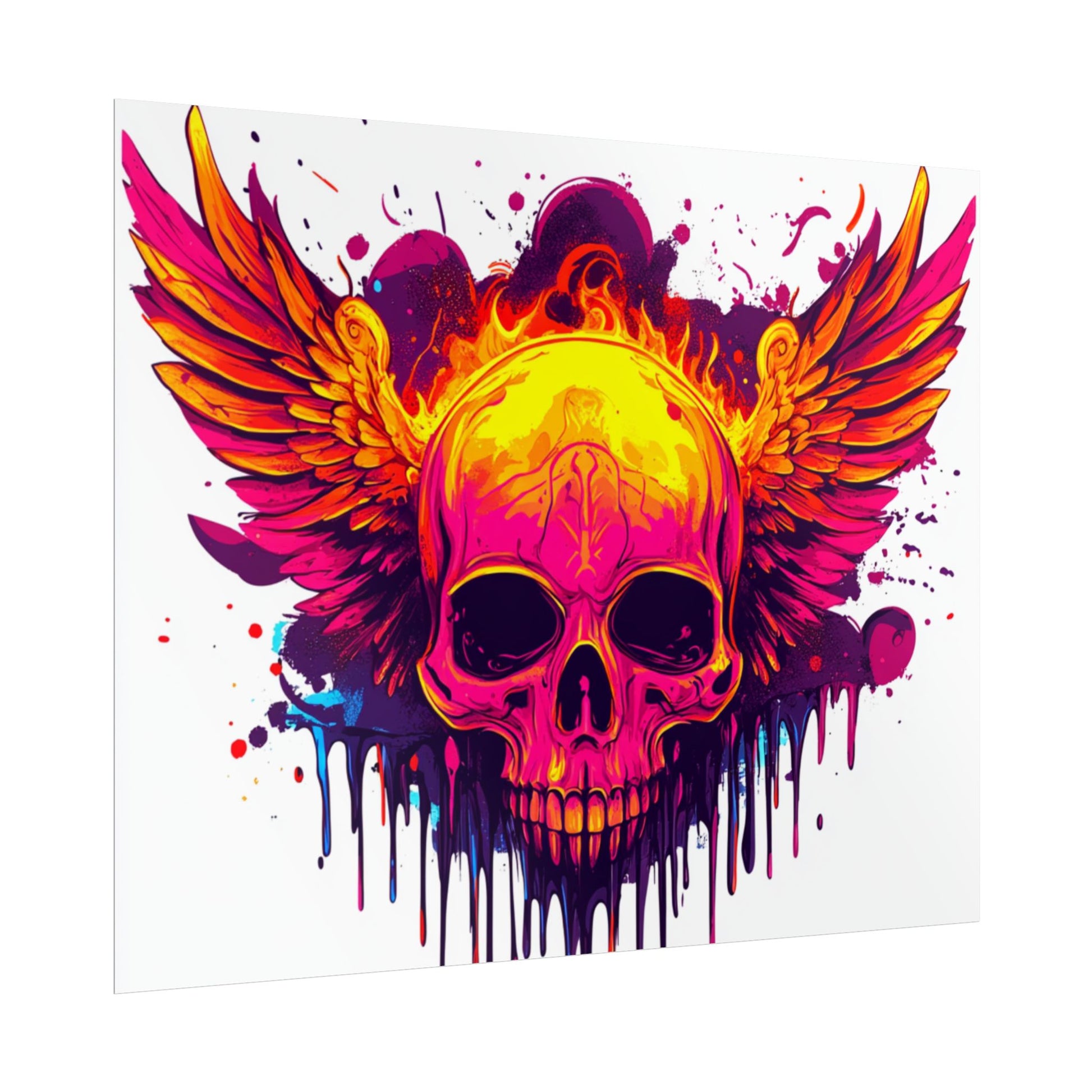 Vibrant Skull Art Print - Bohemian Home Decor, Wall Art, Gift for Rock Lovers, Festival Decor, Unique Artwork
